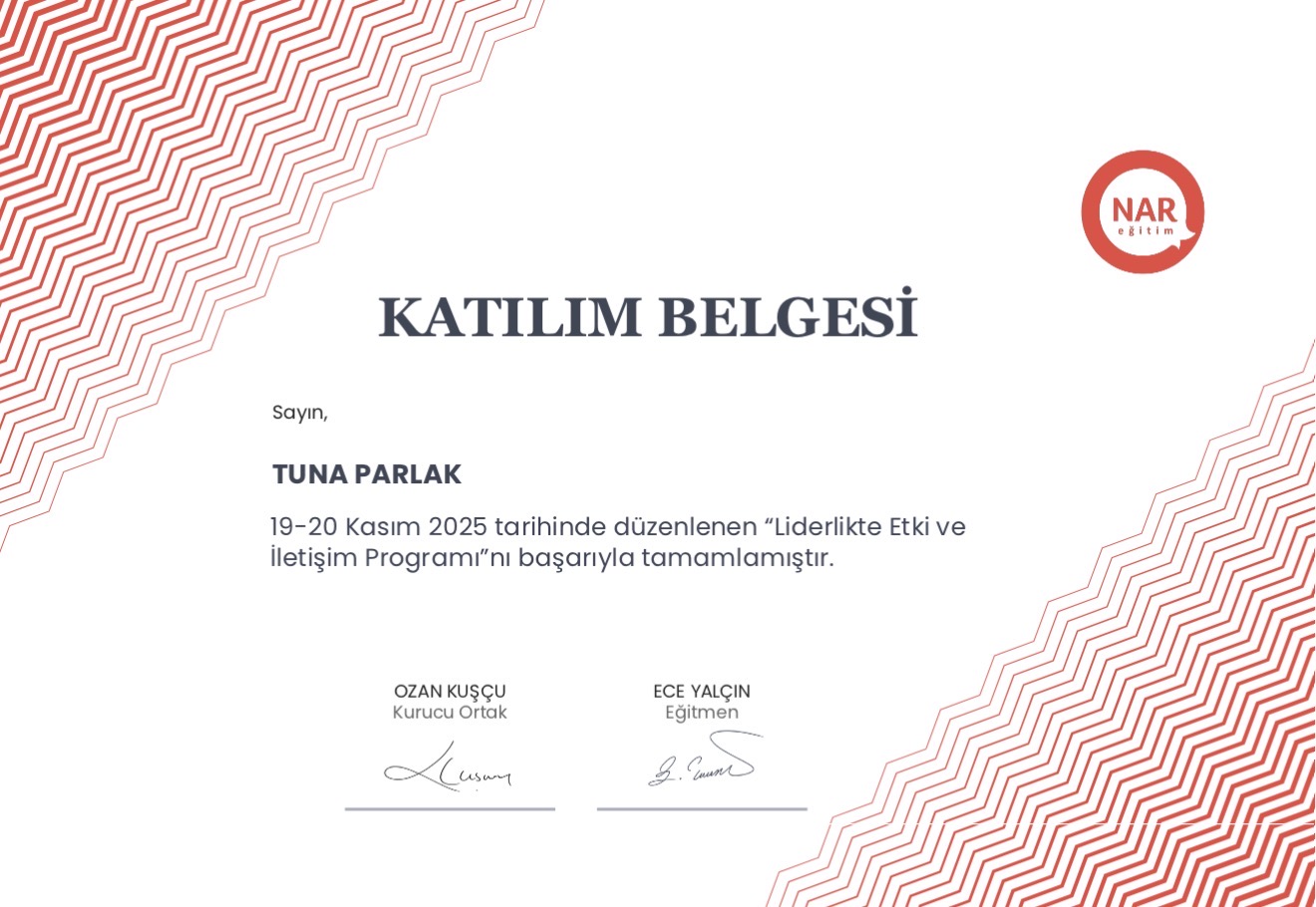 Liderlikte Etki ve İletişim Programı sertifikası — NAR Eğitim